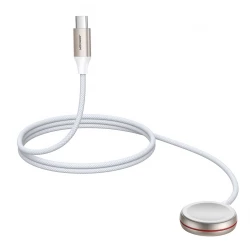شاحن جوي روم S-IW011 لساعة أبل مغناطيسي بمنفذ USB-C بطول 1.2 متر أبيض