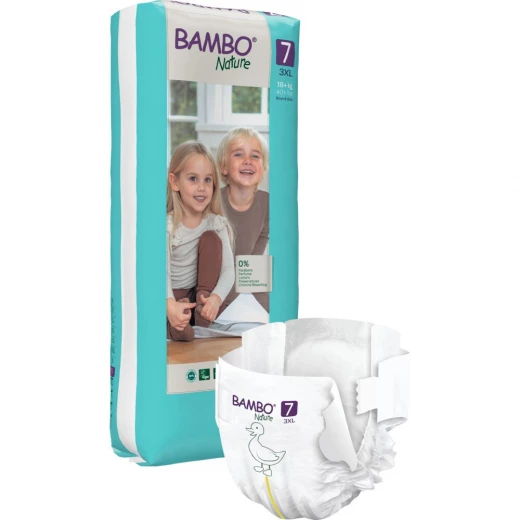 Bambo Nature Eco Friendly Diapers Size 7 (18kg+) 40 Count Pack: Super Absorbent, Gentle on Skin, and Dermatologically Tested for Sensitive Babies Bambo Nature Eco Friendly Diapers Size 7 (18kg+) 40 Count Pack: Super Absorbent, Gentle on Skin, and Dermatologically Tested for Sensitive Babies