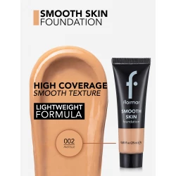 Flormar Smooth Skin Foundation 002 Light Sand 25 ML Long Lasting Coverage