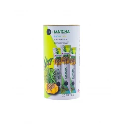 Carnation Matcha Tea Beverage Mix with Pineapple and Lemon Flavor, 20 Individual Sticks, Provides a Refreshing and Delicious Taste, Perfect for a Quick and Easy Drink Anytime