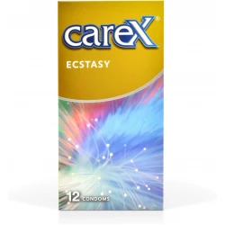 Carex Ecstasy Condoms 12 Count, Ultra Thin, Enhanced Pleasure, Safe Sex