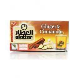 Alattar  Ginger and Cinnamon Herbal Tea 30GR, Delicious Flavor, Vegan Friendly