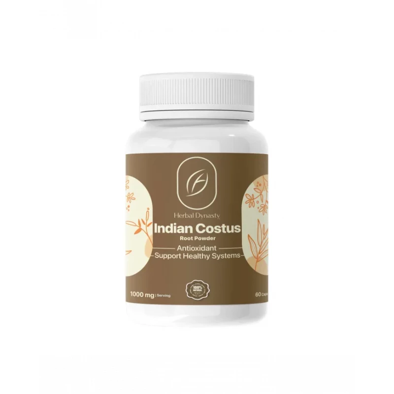 Herbal Dynasty Indian Costus 500mg Capsules, Immunity Booster, 60 Count - Herbal Dynasty