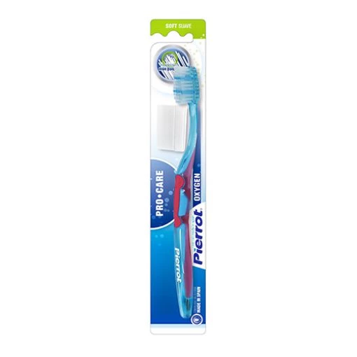 Pierrot Oxygen Soft Toothbrush, Compact Head, Flat Trim, Ergonomic Handle - Pierrot