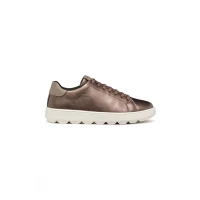 Geox D SPHERICA ECUB-1 Women's Beige Suede Leather Sneakers with Breathable and Comfortable Design Perfect for Everyday Wear and Light Activities