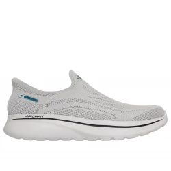 Skechers Men's Go Walk Arch Fit N Joy Slip On Walking Shoes Taupe Size 47 Hands Free Slip ins Relaxed Fit with Arch Support