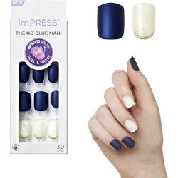 KISS Impress Press On Nails Chasing Stars Design Instant Manicure Glue Free Comfortable Wear