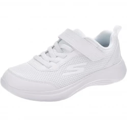 أحذية رياضية Skechers Kids Selectors Reset Achieved بيضاء اللون مقاس 31 مريحة وخفيفة الوزن بنسيج شبكي علوي وأربطة مطاطية وإغلاق متكيف ونعل داخلي مبطن ونمط رياضي