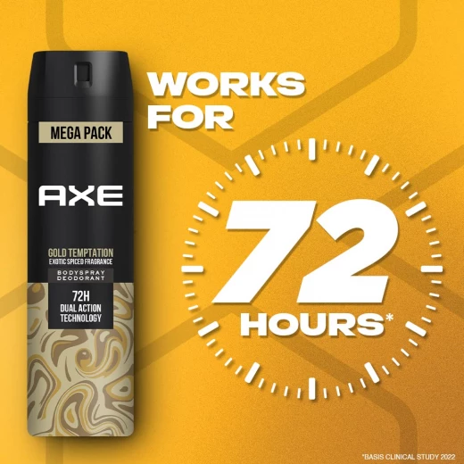 مجموعة بخاخ الجسم مزيل العرق AXE جولد تمبتيشن ودارك تمبتيشن للرجال، حماية طويلة الأمد من الروائح الكريهة، 215 مل و 150 مل - AXE - Image 2