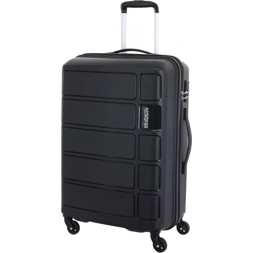 American Tourister Tracker Hardside Medium 68 cm Spinner Luggage Black Durable Polypropylene Scratch Resistant - American Tourister - Image 2