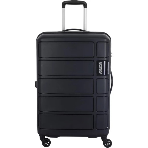 American Tourister Tracker Hardside Medium 68 cm Spinner Luggage Black Durable Polypropylene Scratch Resistant American Tourister Tracker Hardside Medium 68 cm Spinner Luggage Black Durable Polypropylene Scratch Resistant
