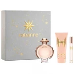 باكو رابان أوليمبيا 80 مل ماء عطر مجموعة هدايا إصدار 2025 للسيدات مع لوشن للجسم وبخاخ للسفر - باكو رابان