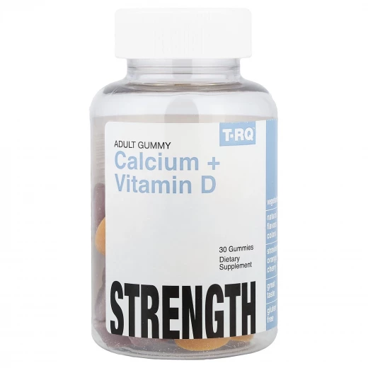 T-RQ Adult Calcium and Vitamin D Gummies for Bone Health and Immune Support Strawberry Orange Cherry Flavors 30 Count T-RQ Adult Calcium and Vitamin D Gummies for Bone Health and Immune Support Strawberry Orange Cherry Flavors 30 Count