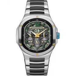 Cerruti 1881 Trento Men's Watch CIWGK0072303 Green Dial Stainless Steel Silver Brass Strap 41mm Water Resistant 50m Quartz Movement