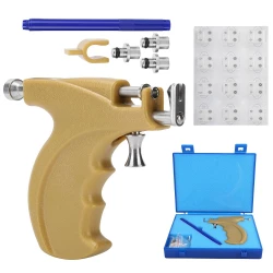 Enzo Ear and Nose Piercing Gun Tool Kit for Professionals and Beginners Beige Medical Grade Stainless Steel and Plastic