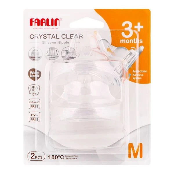 Farlin Momfit Anti-Colic Nipple Wide Neck Size M for Enhanced Baby Feeding Experience - Farlin