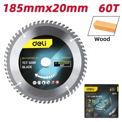 Deli Professional Circular Saw Blade 185mm with 60 Teeth for Precision Wood Cutting Designed for DIY Enthusiasts and Professional Carpenters Excellent Performance and Durability - Deli - Image 2
