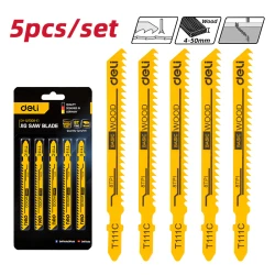 Deli Jig Saw Blades for Wood Cutting, HCS Material, 5 Pcs per Pack, Pack of 2