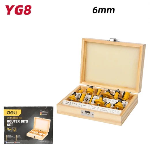 Deli Tools Router Bit Set 12 Piece Woodworking Kit for Professional Use Deli Tools Router Bit Set 12 Piece Woodworking Kit for Professional Use