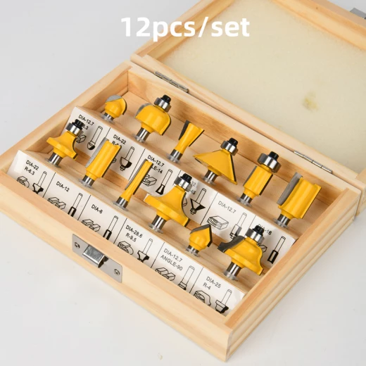 Deli Tools Router Bit Set 12 Piece Woodworking Kit for Professional Use - Deli - Image 4