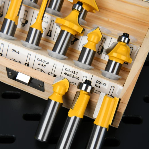 Deli 12 Piece Wood Router Bit Set Tungsten Carbide Tipped for Woodworking - Deli - Image 2