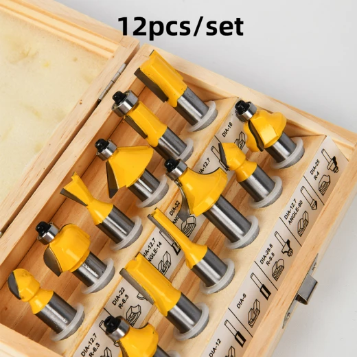 Deli 12 Piece Wood Router Bit Set Tungsten Carbide Tipped for Woodworking - Deli - Image 3
