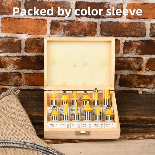 Deli 12 Piece Wood Router Bit Set Tungsten Carbide Tipped for Woodworking - Deli - Image 4