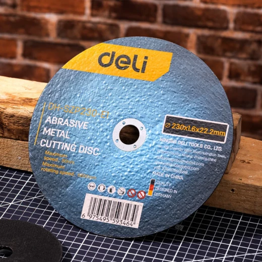 Deli 180mm Metal Cutting Disc, 1.6mm Thick, Carborundum Abrasive, Double Fiber Mesh - Deli - Image 2