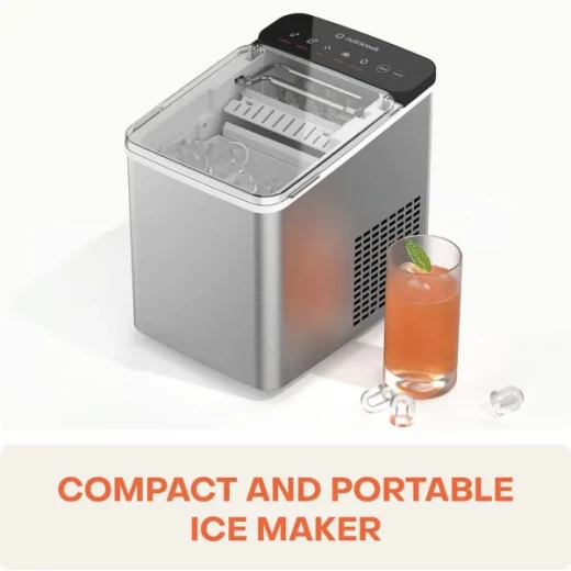 Nutricook Icy Bullet Ice Maker, Rapid Ice Production, Self Cleaning Function, Stainless Steel - Nutricook - Image 2