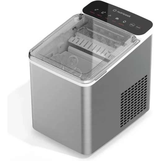 Nutricook Icy Bullet Ice Maker, Rapid Ice Production, Self Cleaning Function, Stainless Steel Nutricook Icy Bullet Ice Maker, Rapid Ice Production, Self Cleaning Function, Stainless Steel