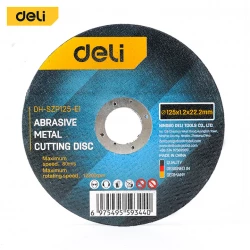 Deli 125mm Metal Cutting Disc, 1.2mm Thick, Carborundum Abrasive, Double Fiber Mesh