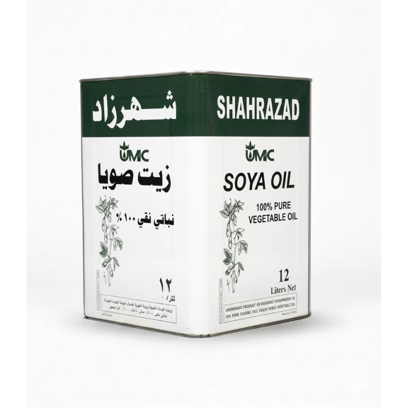 زيت طبخ الصويا شهرزاد سعة 14 لتر، زيت نباتي عالي الجودة مناسب للطهي والقلي وتحضير مختلف الأطعمة، مثالي للمطابخ المنزلية والمطاعم والاستخدامات المهنية، يمنح نتائج طهي ممتازة ونكهة متوازنة - شهرزاد