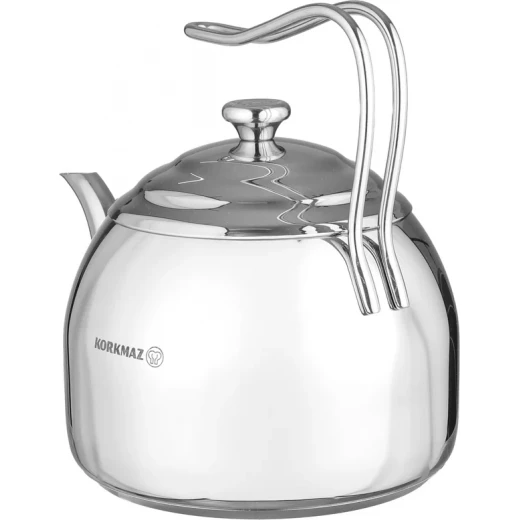 Korkmaz Doruk 2.7 Liter Stainless Steel Stovetop Kettle for Tea and Coffee with Ergonomic Handle Silver 15.5 cm Diameter - Korkmaz - Image 3