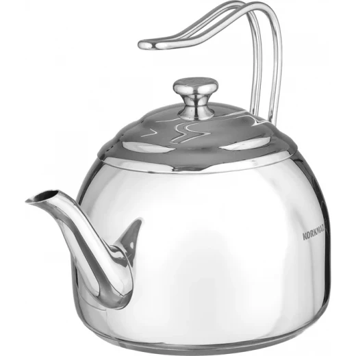 Korkmaz Doruk 2.7 Liter Stainless Steel Stovetop Kettle for Tea and Coffee with Ergonomic Handle Silver 15.5 cm Diameter - Korkmaz - Image 2