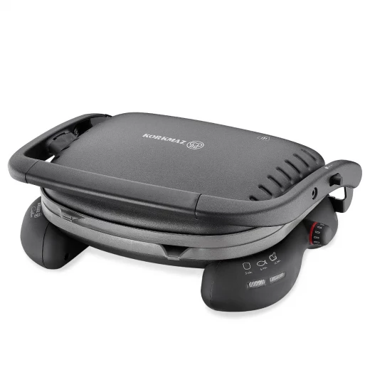 Korkmaz Castron Toaster Black Ceramic Coated Cast Iron Grill 1800W Multi-Purpose Cooking and Frying Korkmaz Castron Toaster Black Ceramic Coated Cast Iron Grill 1800W Multi-Purpose Cooking and Frying