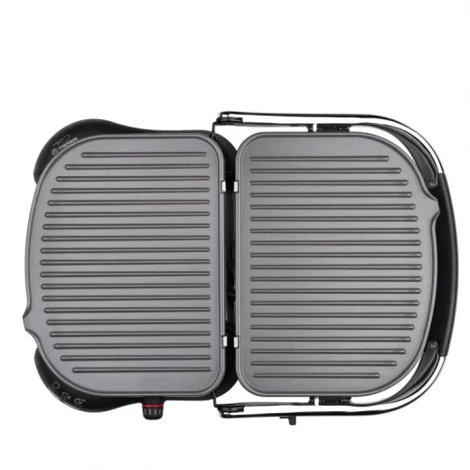 Korkmaz Castron Toaster Black Ceramic Coated Cast Iron Grill 1800W Multi-Purpose Cooking and Frying - Korkmaz - Image 2