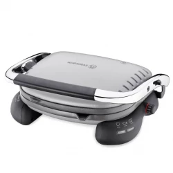Korkmaz Castron Toaster Grey Chrome Ceramic Coated Cast Iron 1800W Multi-Purpose Sandwich Grill Maker