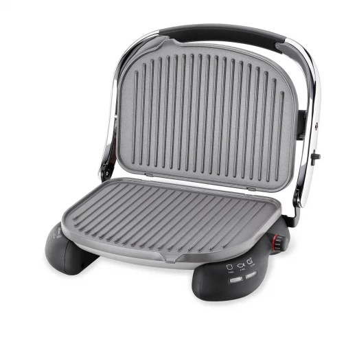 Korkmaz Castron Toaster Grey Chrome Ceramic Coated Cast Iron 1800W Multi-Purpose Sandwich Grill Maker - Korkmaz - Image 2