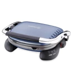 Korkmaz Castron Toaster Navy Blue-Chrome 1800W Ceramic Coated Cast Iron Grid Automatic Thermostat - Korkmaz