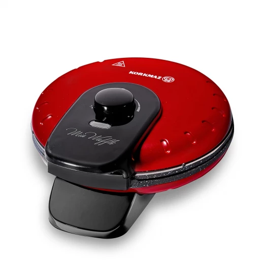 Korkmaz Mia A319-04 Red Waffle Maker 850W Non-Stick Granite Coating 4-Plate Capacity Korkmaz Mia A319-04 Red Waffle Maker 850W Non-Stick Granite Coating 4-Plate Capacity