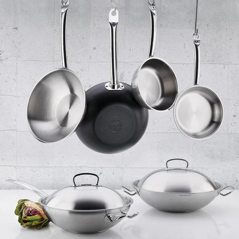Korkmaz Proline Wok Pan 32 cm Stainless Steel Induction Compatible - Korkmaz - Image 2