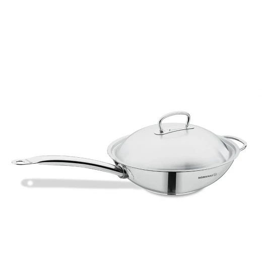 Korkmaz Proline Wok Pan 32 cm Stainless Steel Induction Compatible Korkmaz Proline Wok Pan 32 cm Stainless Steel Induction Compatible