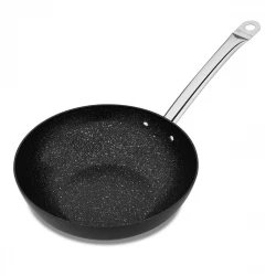 Korkmaz Proline Nero Wok 32cm Non-Stick Induction Compatible with Volcanic PTFE Coating