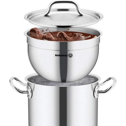 Korkmaz Proline Gastro Mixing Bowl 28cm Diameter 17cm Height Satin Finish 18/10 Stainless Steel - Korkmaz - Image 3