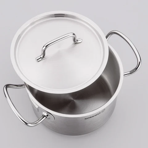 كوكماز برولاين غاسترو قدر قصير 28x12 سم من الستانلس ستيل متوافق مع الحثازي لون رمادي - Image 4