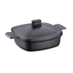 Korkmaz Casterra Casserole Dish 26x26 cm 3.3 L Black Aluminum Non-Stick
