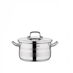 Korkmaz Astra 2 Steel Pot 16 cm 1.8 Liter Silver Cookware for Kitchen