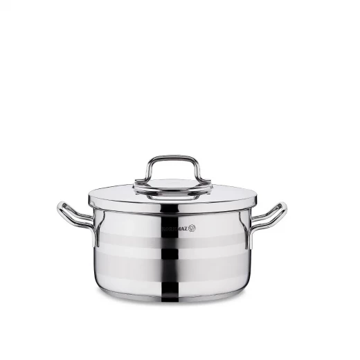 Korkmaz Astra 2 Steel Pot 16 cm 1.8 Liter Silver Cookware for Kitchen Korkmaz Astra 2 Steel Pot 16 cm 1.8 Liter Silver Cookware for Kitchen