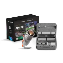 إكس جيمي MoGo 4 Match Night Collection بروجكتور محمول بدقة 1080P Full HD LED DLP وسطوع 450 ISO Lumens مع نظام Google TV ودعم HDR10 وبلوتوث 5.1 وWiFi وسماعات Harman Kardon وتجربة سينما منزلية ورياضية خارجية حتى 200 بوصة لليالي المباريات والأفلام