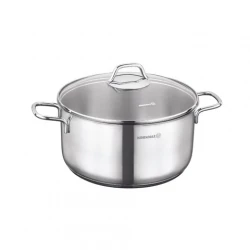 Korkmaz KOR A1572 Perla Steel Deep Pot 28x14 cm 8.5 Liter for All Stovetops